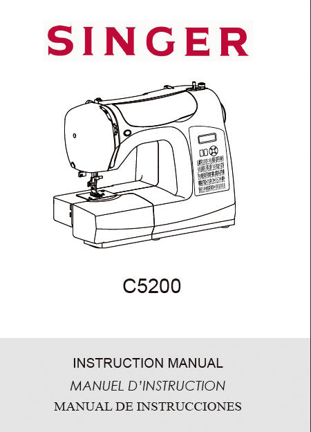 SINGER C5200 SEWING MACHINE INSTRUCTION MANUAL 68 PAGES ENG FRANC ESP