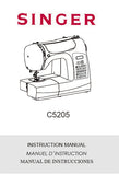 SINGER C5205 SEWING MACHINE INSTRUCTION MANUAL 76 PAGES ENG FRANC ESP