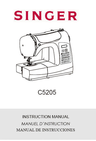 SINGER C5205 SEWING MACHINE INSTRUCTION MANUAL 76 PAGES ENG FRANC ESP