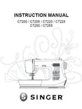 SINGER C7200 C7205 C7220 C7225 C7250 C7255 SEWING MACHINES INSTRUCTION MANUAL 44 PAGES ENG