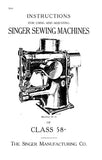 SINGER CLASS 58 58-12 58-14 58-15 SEWING MACHINE INSTRUCTIONS FOR USING AND ADJUSTING 10 PAGES ENG