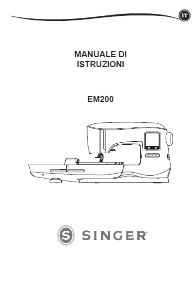 SINGER EM200 QUANTUM STYLIST SEWING MACHINE MANUALE DI ISTRUZIONI 50 PAGES ITAL