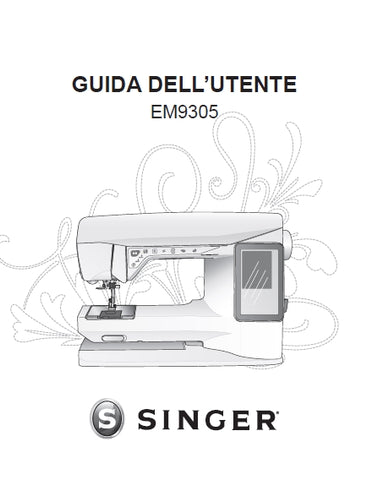 SINGER EM9305 SEWING MACHINE GUIDA DELL'UTENTE 68 PAGES ITAL