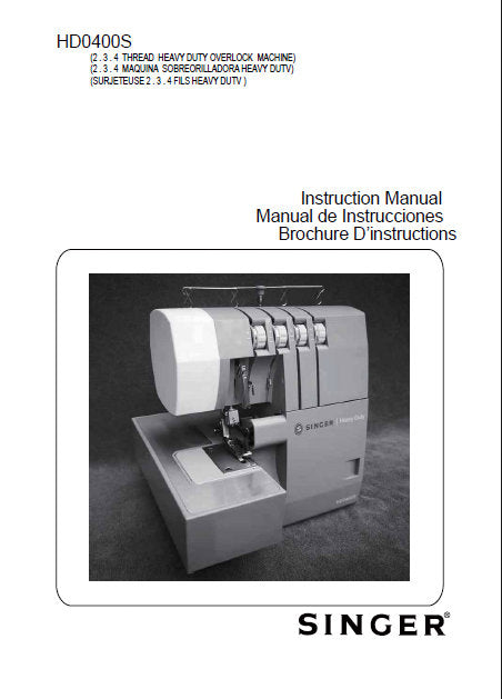 SINGER HD0400S SEWING MACHINE INSTRUCTION MANUAL 166 PAGES ENG ESP FRANC