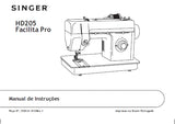 SINGER HD205 FACILITA PRO MAQUINA DE COSER MANUAL DE INSTRUCCIONES 40 PAGINA ESP PT