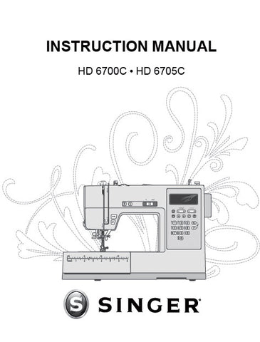 SINGER HD6700C HD6705C SEWING MACHINE INSTRUCTION MANUAL 44 PAGES ENG