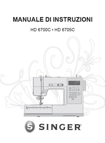 SINGER HD6700C HD6705C SEWING MACHINE MANUALE DI ISTRUZIONI 44 PAGES ITAL