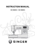 SINGER HD6800C HD6805C SEWING MACHINE INSTRUCTION MANUAL 44 PAGES ENG