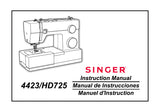 SINGER HD725 4423 SEWING MACHINE INSTRUCTION MANUAL 76 PAGES ENG ESP FRANC