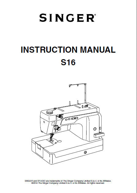 SINGER S16 SEWING MACHINE INSTRUCTION MANUAL 23 PAGES ENG