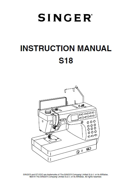 SINGER S18 SEWING MACHINE INSTRUCTION MANUAL 75 PAGES ENG