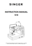 SINGER S18 SEWING MACHINE INSTRUCTION MANUAL 75 PAGES ENG