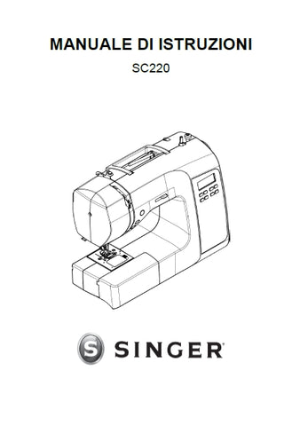 SINGER SC220 SEWING MACHINE MANUALE DI ISTRUZIONI 39 PAGES ITAL