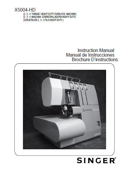 SINGER X5004-HD SEWING MACHINE INSTRUCTION MANUAL 166 PAGES ENG ESP FRANC