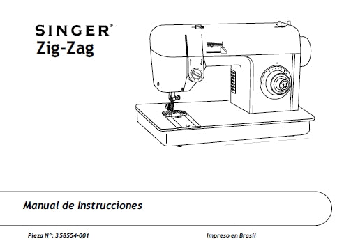 SINGER ZIG-ZAG DP002 MAQUINA DE COSER MANUAL DE INSTRUCCIONES 32 PAGINA ESP PT