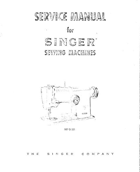 SINGER 107G201 107G203 107G253 SEWING MACHINE SERVICE MANUAL 17 PAGES ENGLISH