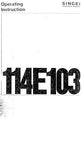SINGER 114E103 SEWING MACHINE OPERATING INSTRUCTIONS 10 PAGES ENGLISH