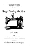 SINGER 11W2 SEWING MACHINE INSTRUCTIONS FOR USING 14 PAGES IN ENGLISH