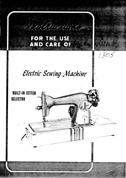 SINGER 1305 SEWING MACHINE INSTRUCTIONS 18 PAGES ENGLISH