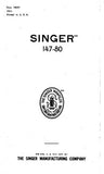 SINGER 147-80 SEWING MACHINE ILLUSTRATED PARTS LIST 13 PAGES ENGLISH