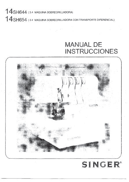 SINGER 14SH644 14SH654 MAQUINA DE COSER MANUAL DE INSTRUCCIONES 54 PAGINA ESPANOL