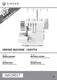 SINGER 14SH754 SEWING MACHINE MACHINE A COUDRE NAHMASCHINE NAAIMACHINE OPERATION MANUAL INSTRCTIONS D'UTILISATION BEDIENUNGSANLEITUNG BEDIENINGS 115 PAGES ENG FRANC DEUT NL
