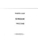 SINGER 14U23B SEWING MACHINE PARTS LIST 21 PAGES ENGLISH