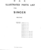 SINGER 1591D SEWING MACHINE ILLUSTRATED PARTS LIST 22 PAGES ENGLISH