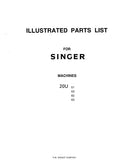 SINGER 20U51 20U53 20U62 20U63 SEWING MACHINE ILLUSTRATED PARTS LIST 15 PAGES ENGLISH