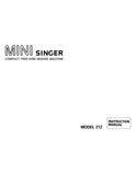 SINGER 212 SEWING MACHINE INSTRUCTION MANUAL 30 PAGES ENGLISH