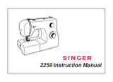 SINGER 2259 SEWING MACHINE INSTRUCTION MANUAL 62 PAGES ENGLISH