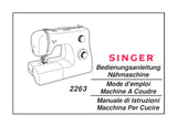 SINGER 2263 MACCHINA DA CUCIRE MANUALE DI ISTRUZIONI 74 PAGINE/PAGES/SEITE ITAL FRANC DEUT