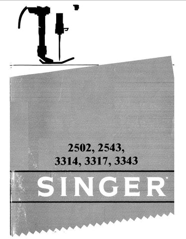 SINGER 2502 2543 3314 3317 3343 SEWING MACHINE INSTRUCTION BOOK 77 PAGES ENGLISH