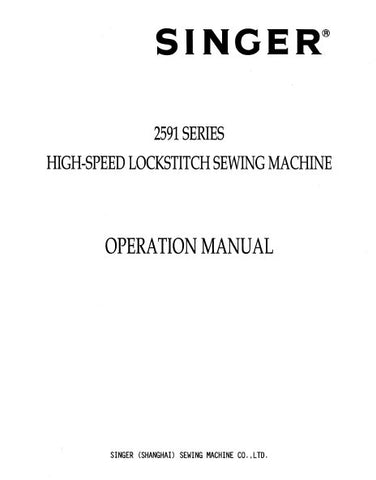 SINGER 2591 SERIES SEWING MACHINE OPERATION MANUAL 22 PAGES ENGLISH