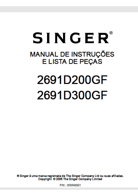 SINGER 2691D200GF 2691D300GF MAQUINA DE COSTURA MANUAL DE INSTRUCOES 53 PAGINA PORTUGUESE