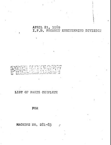 SINGER 281-83 SEWING MACHINE LIST OF PARTS COMPLETE 46 PAGES ENGLISH