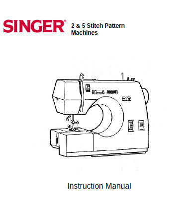 SINGER 2 AND 5 STITCH PATTERN SEWING MACHINE INSTRUCTION MANUAL 33 PAGES ENGLISH