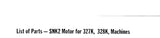 SINGER 327K 328K SEWING MACHINE LIST OF PARTS FOR SNK2 MOTOR 2 PAGES ENGLISH