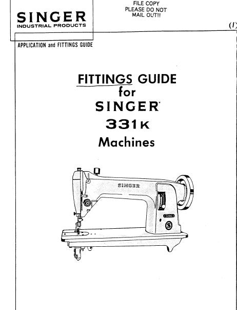 SINGER 331K SEWING MACHINE FITTINGS GUIDE 12 PAGES ENGLISH
