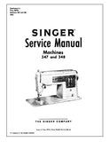SINGER 347 348 SEWING MACHINE SERVICE MANUAL 31 PAGES ENGLISH