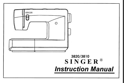 SINGER 3810 3820 SEWING MACHINE INSTRUCTION MANUAL 65 PAGES ENGLISH