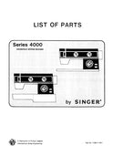 SINGER 4000 SERIES SEWING MACHINE LIST OF PARTS 38 PAGES ENGLISH