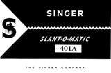 SINGER 401A SLANT-O-MATIC SEWING MACHINE INSTRUCTIONS FOR USING 122 PAGES ENGLISH
