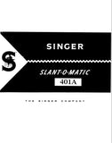 SINGER 401A SEWING MACHINE INSTRUCTIONS 122 PAGES ENGLISH