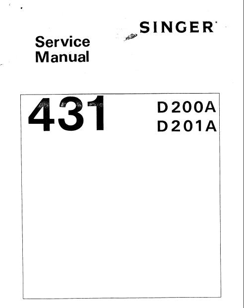 SINGER 431D200A 431D201A SEWING MACHINE SERVICE MANUAL 12 ENGLISH