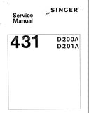SINGER 431D200A 431D201A SEWING MACHINE SERVICE MANUAL 12 ENGLISH