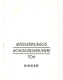 SINGER 4522 4252 6605 6011 6012 6211 6212 7011 SEWING MACHINE INSTRUCTION BOOK LIBRO DE INSTRUCCIONES MANUEL D'INSTRUCTION 53 PAGES ENG ESP FRANC
