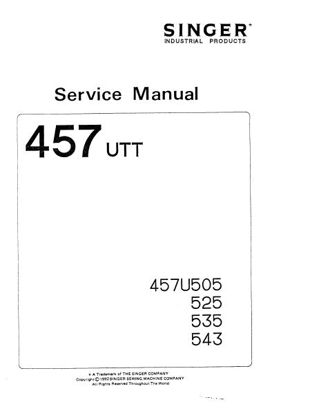 SINGER 457U505 457U525 457U535 457U543 SEWING MACHINE SERVICE MANUAL 46 PAGES ENGLISH