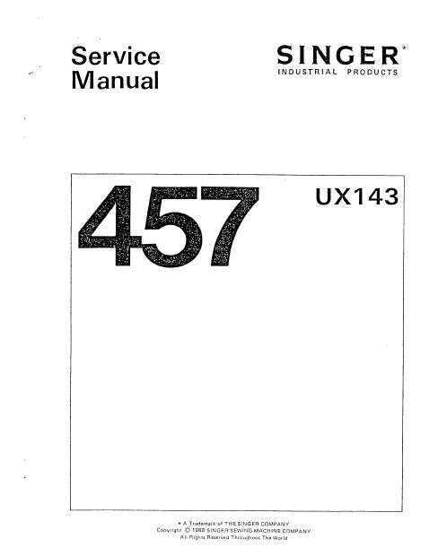 SINGER 457UX143 SEWING MACHINE SERVICE MANUAL 22 PAGES ENGLISH