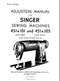 SINGER 45K101 45K105 SEWING MACHINE ADJUSTERS MANUAL 17 PAGES ENGLISH